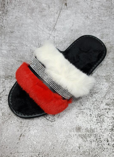 TWIN COLOR FUR SLIDES