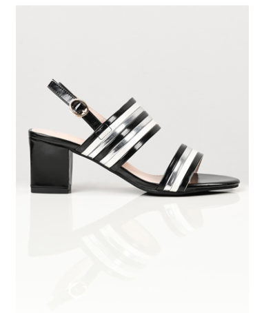 STRIPED HEELS - BLACK