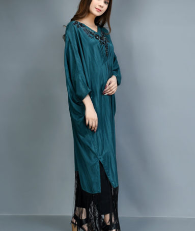 EMBELLISHED THAI SILK KAFTAN