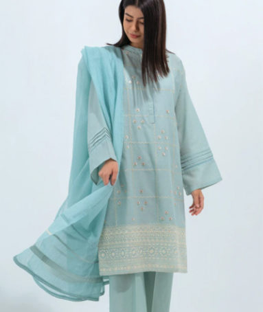 Embroidered Shirt With Dupatta