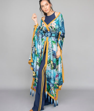 Printed Drape with Belt