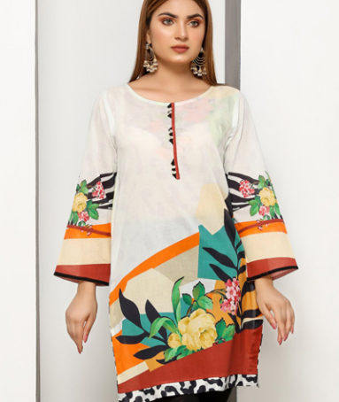 Printed Lawn Shirt with sleeves