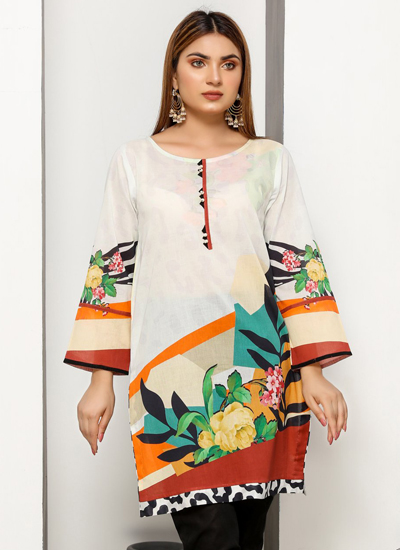 Printed Lawn Shirt with sleeves