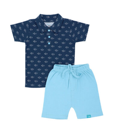 FB-3503 SAILBOAT POLO & CANAL BLUE SHORTS