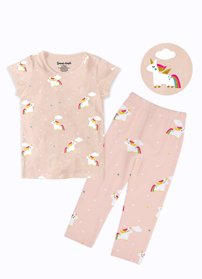 Night Suit Glitter Unicorn For Girls