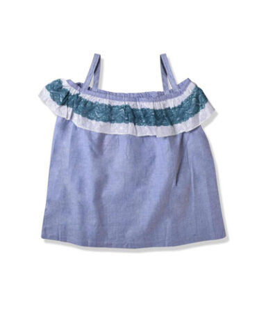 CHENONE KIDS GIRL'S CHAMBRAY SLEEVELESS TOP