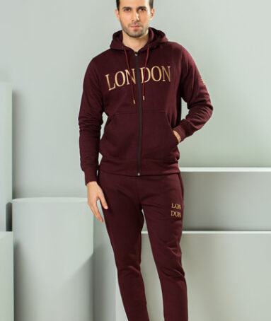 3D London Embroidery - Burgundy