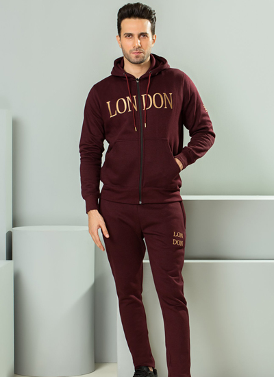 3D London Embroidery - Burgundy