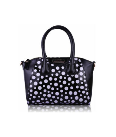 Women Black Polka Dot Satchel Handbag