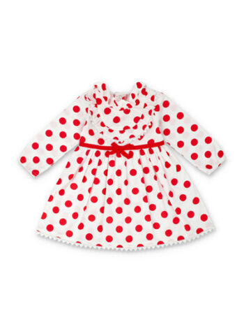 FG-5504 RED POLKA COTTON DRESS