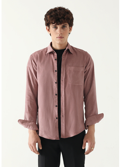 PINK CORDUROY FABRIC CASUAL SHIRT