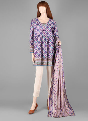 Printed Lawn Stitched 2 Piece (Kameez Dupatta)