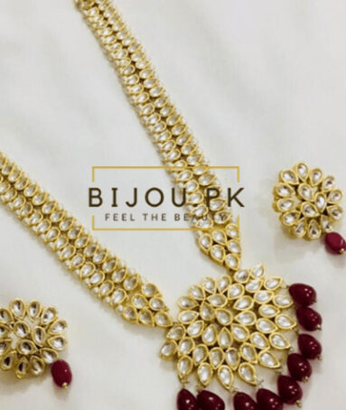 Kundan Neckalce Set with Earrings – Ruby