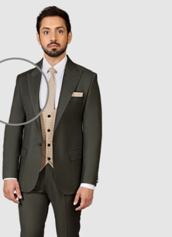 Men Dark Green 3 Piece Suit