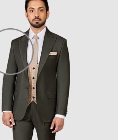 Men Dark Green 3 Piece Suit