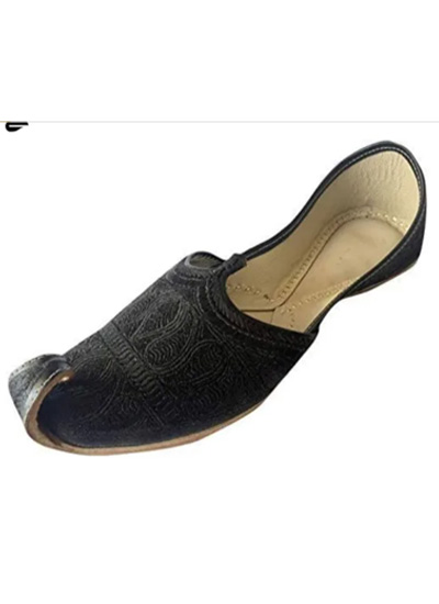 Black Punjabi traditional Khussa for Men