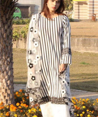 Black/White Striped Casual Maxi Shirt