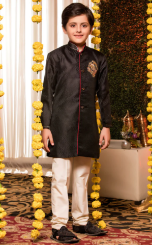 Kids Embroidered Banarsi Sherwani Suit