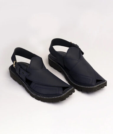 Basic Leather Blue Peshaweri Chappal