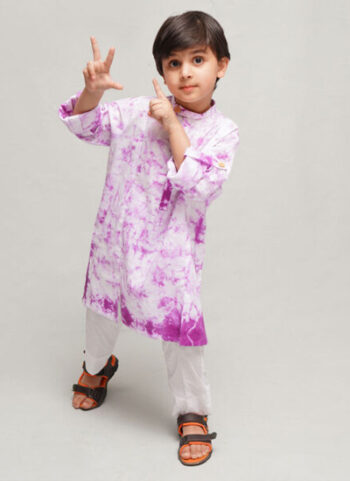 Beri Purple Tie And Dye Set For Boys