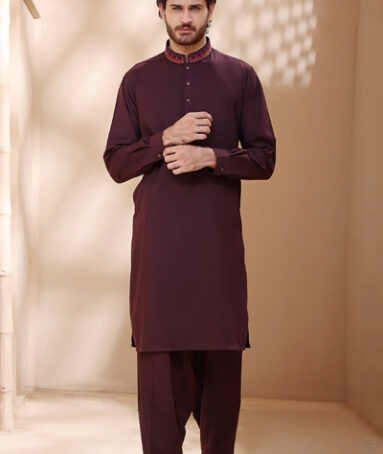 Classic Fit Embroidered Men Suit