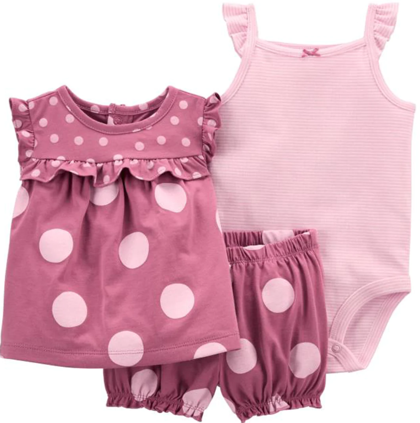 Ct 3 Piece Set Baby Girl Pink