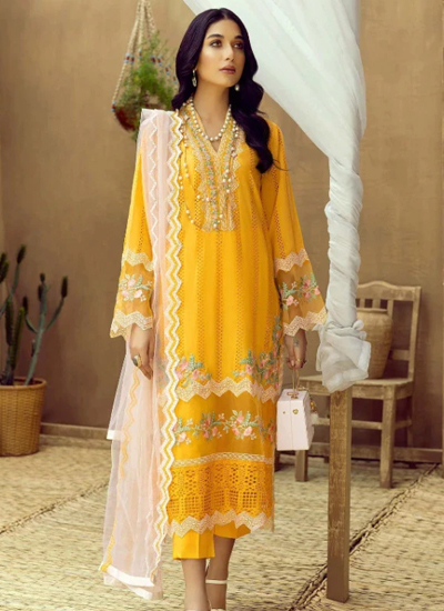 Adan Libas Embroidered Schiffli Lawn