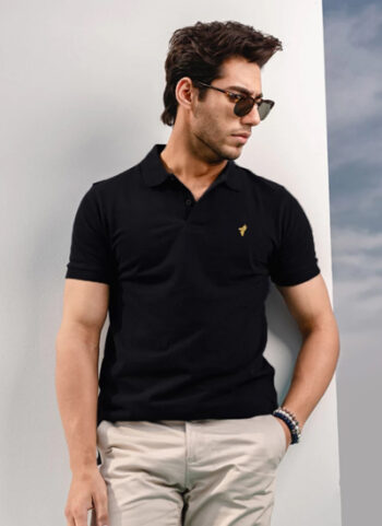 Black Basics Gold Polo For Men