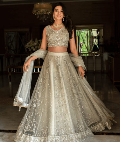 Net Hand-Crafted Lehenga For Women