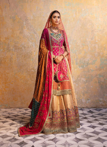 Noori Magenta Embroidered Bridal Dress