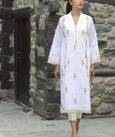 A Pearl White, Cotton Chikankari Shirt