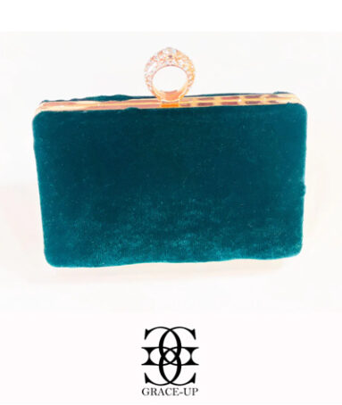 Grace Up Dark Green Clutch For Women