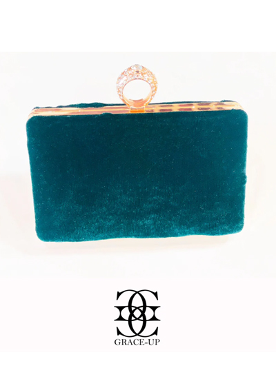 Grace Up Dark Green Clutch For Women