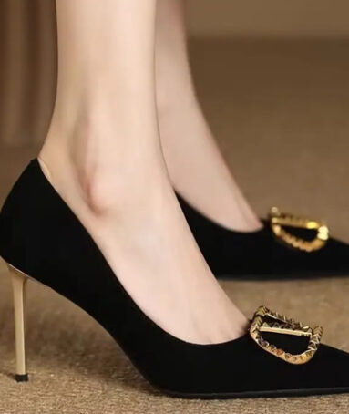 Hot black suede Heel For Women