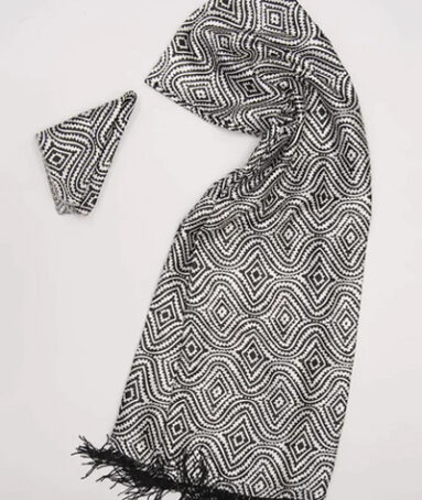 Silver Enigma Silk Scarf For Men