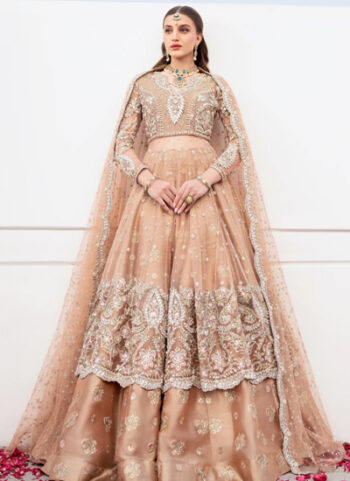 Soft Peach Bridal Hand Worked Lehnga