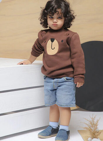 Teddy Long Sleeve Hoodie For Kids