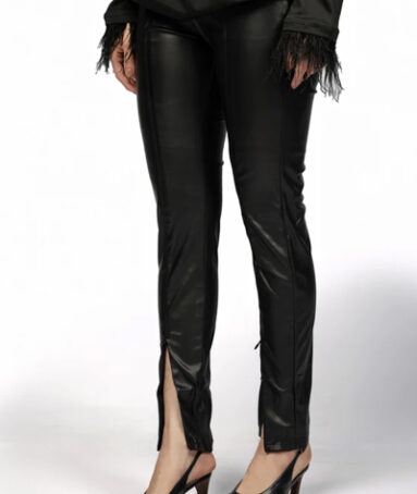 Zipper Split Leather Pants For Women