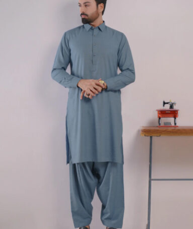 Blue Self Exclusive Designer Shalwar Kameez