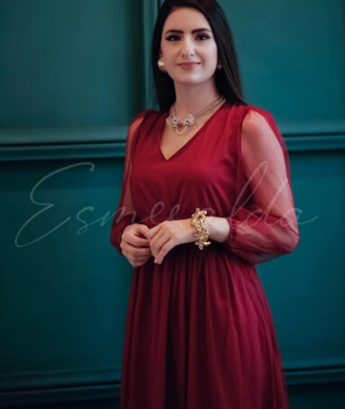 Esmeralda Pret Ruby Red Midi Dress