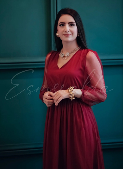 Esmeralda Pret Ruby Red Midi Dress