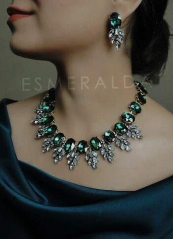 Green Midori Necklace And Earrings Set