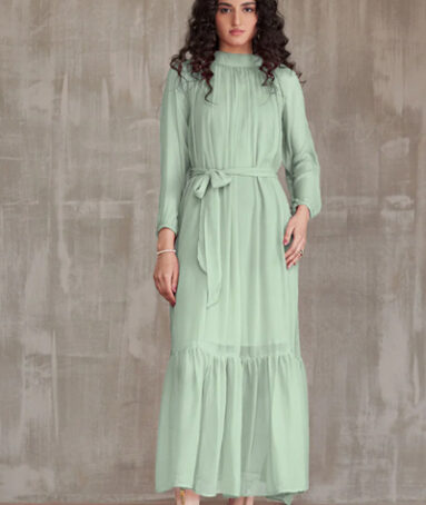 Light Green Western Georgette Dress