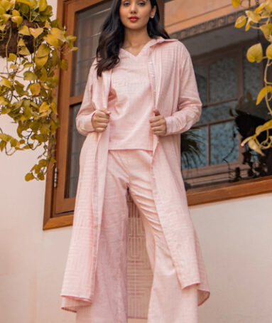 Powder Pink Summer Irish Linen Dress