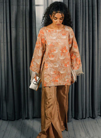 Stunning Peachy Orange Organza Jacket