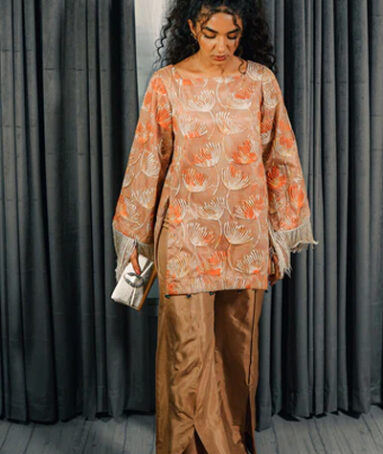 Stunning Peachy Orange Organza Jacket