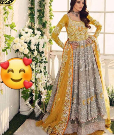 Women Heavy Embroidered Wedding Wear Silk