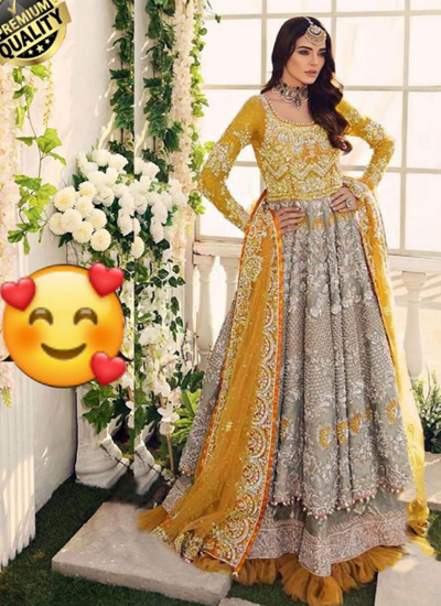 Women Heavy Embroidered Wedding Wear Silk